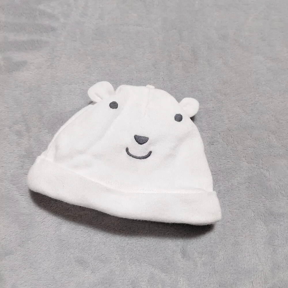 Carter's NB White Polar Bear Infant Beanie Hat One Size